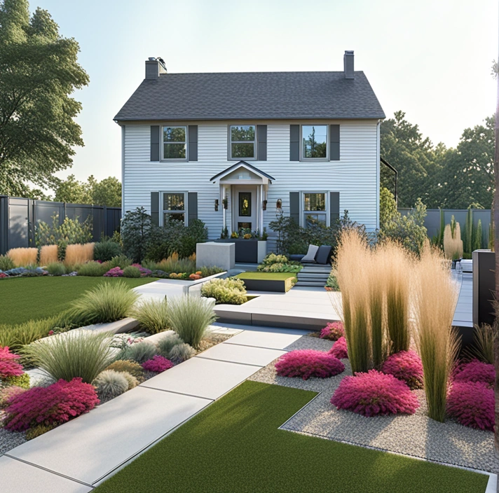 frontyard Modern Minimalist landscape Design